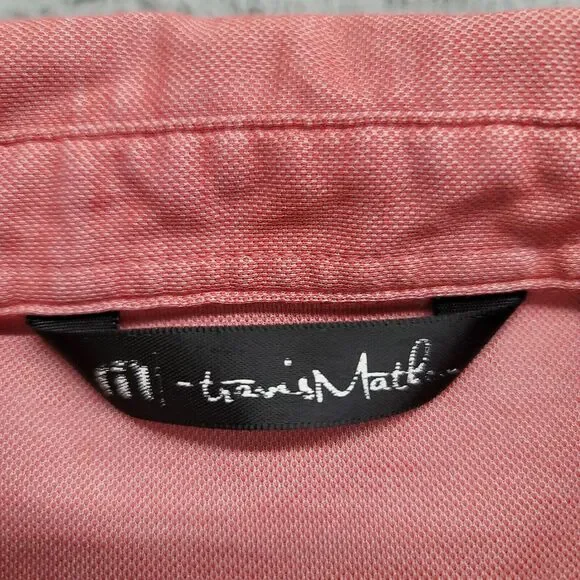 Travis Mathew Shirt Mens Large Red Logo Golf Outdoors Lightweight Casual Polo - Picture 10 of 12